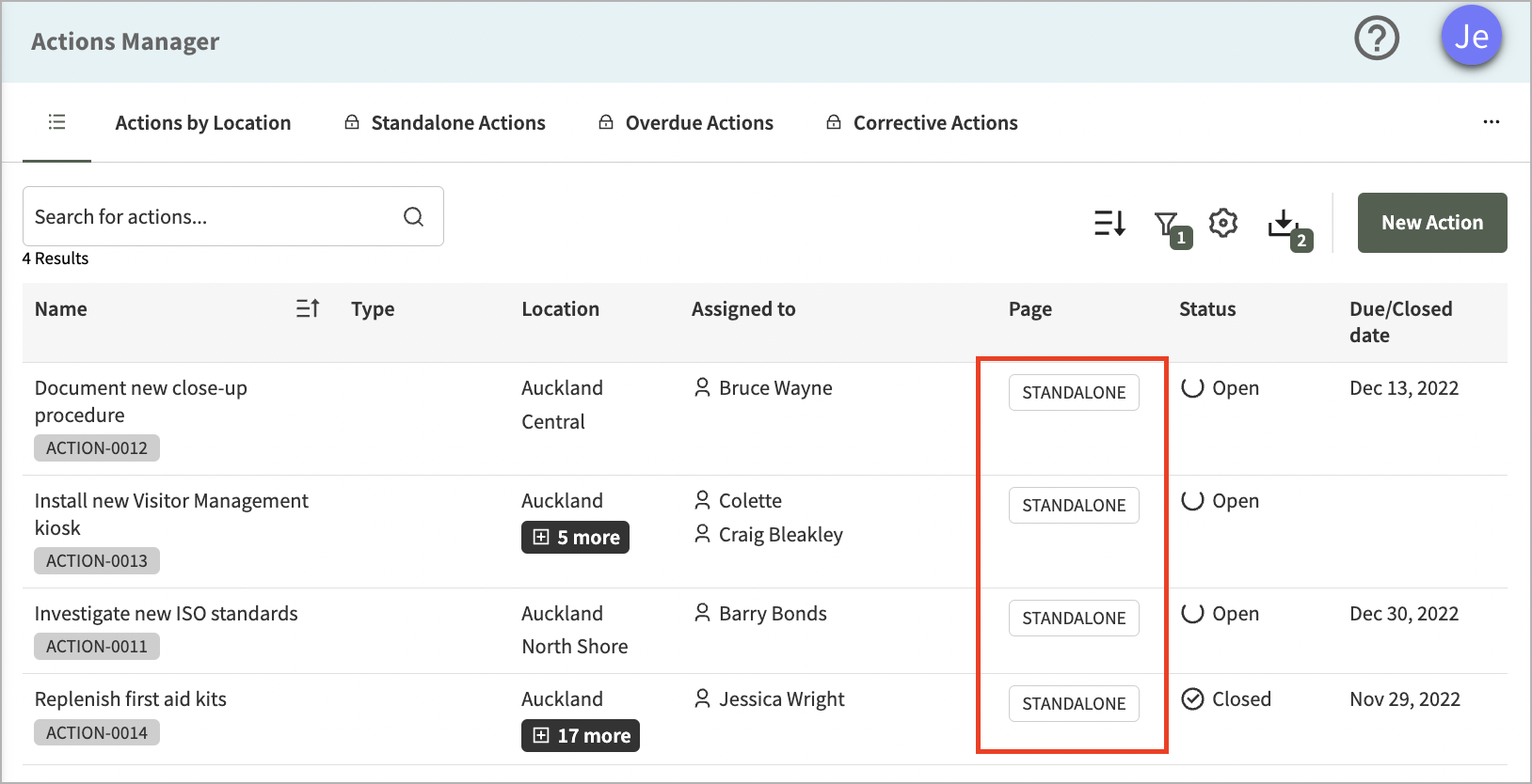 Actions-Standalone