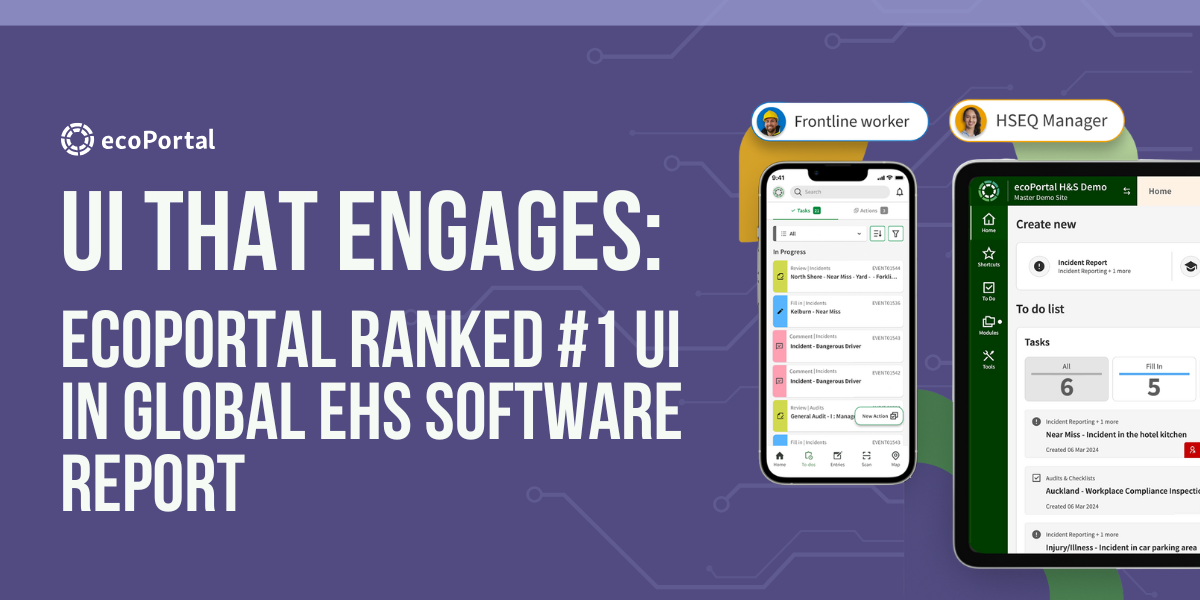ecoPortal Ranked #1 UI in Global EHS Software Report